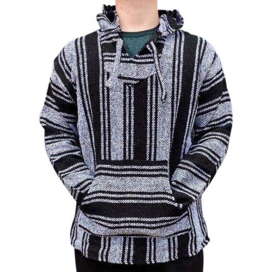 Baja Hooded Jacket: Black & White - Baja Hoodie