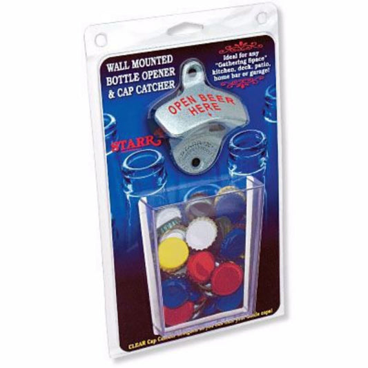 Bottle Opener: to mount in wall & Cap Catcher Pack - bottle