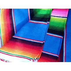 Dark Blue Mexican Sarape Blanket - Colours of Mexico