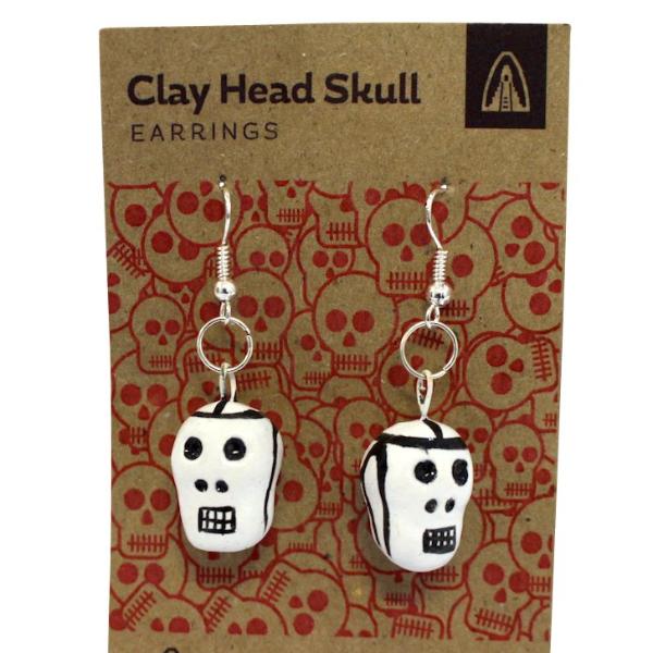 Day of the Dead Ceramic Skull Earrings - Colours of Mexico