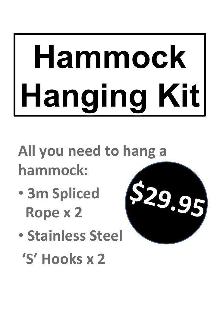 Hanging Kit: Pair of spliced Rope + 2 Stainless Steel S Hooks-Hammock accesories-Hammock Heaven
