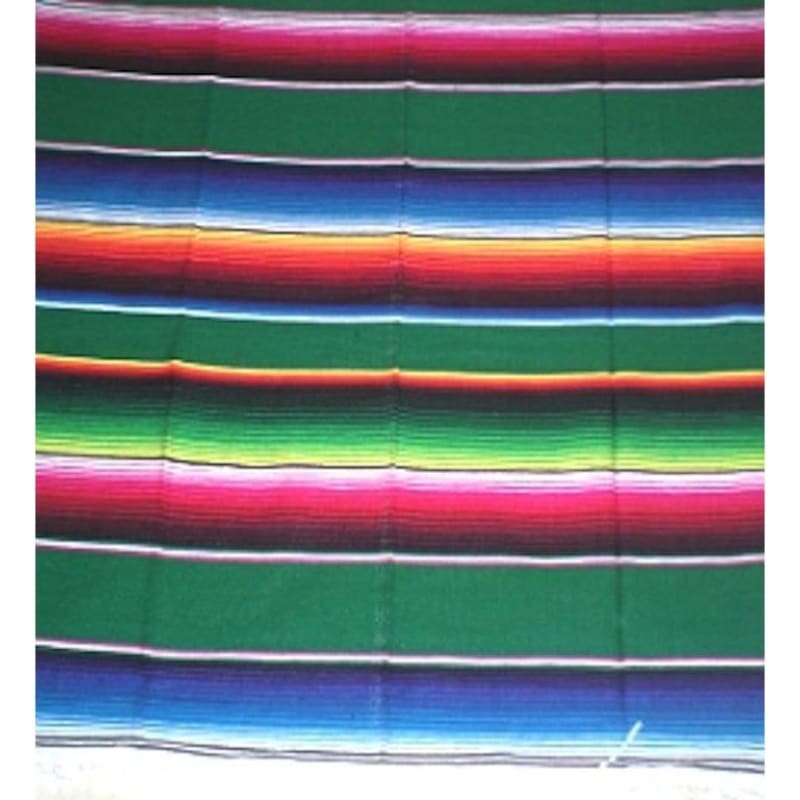 Light Green Mexican Sarape Blanket - Colours of Mexico