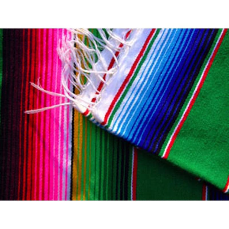 Light Green Mexican Sarape Blanket - Colours of Mexico