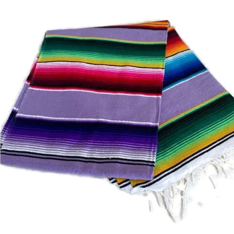 Lilac Mexican Sarape Blanket - sarape