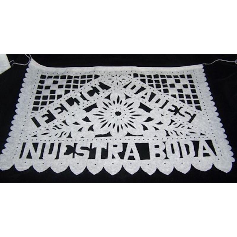 Mexican Bunting - Papel Picado: Wedding (all white) - Colours of Mexico
