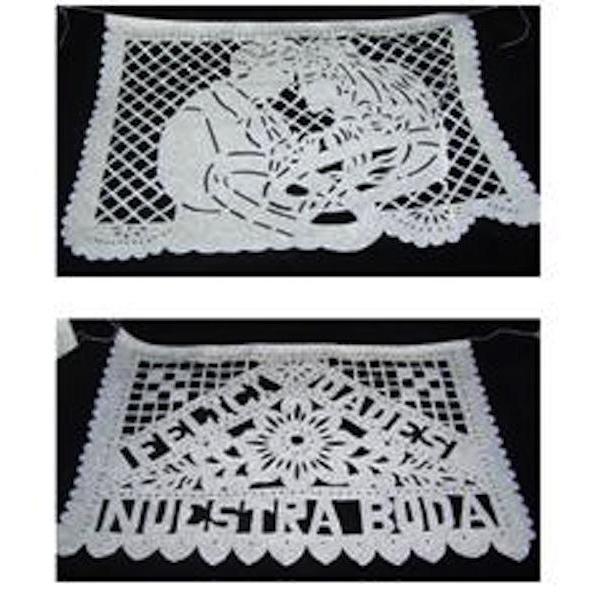 Mexican Bunting - Papel Picado: Wedding (all white) - Colours of Mexico