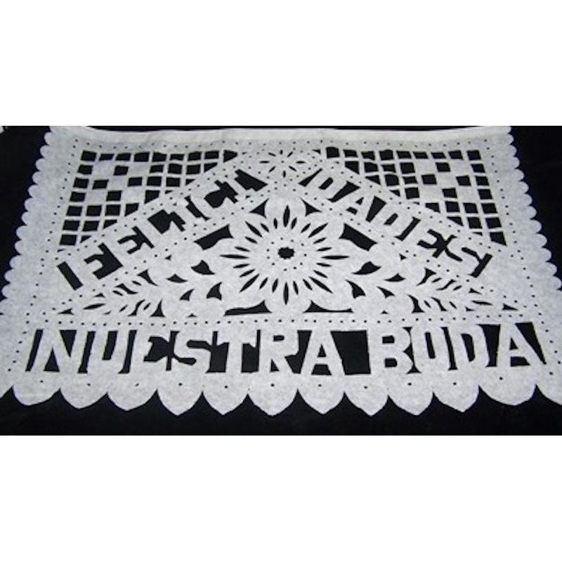 Mexican Bunting - Papel Picado: Wedding (all white) - Colours of Mexico