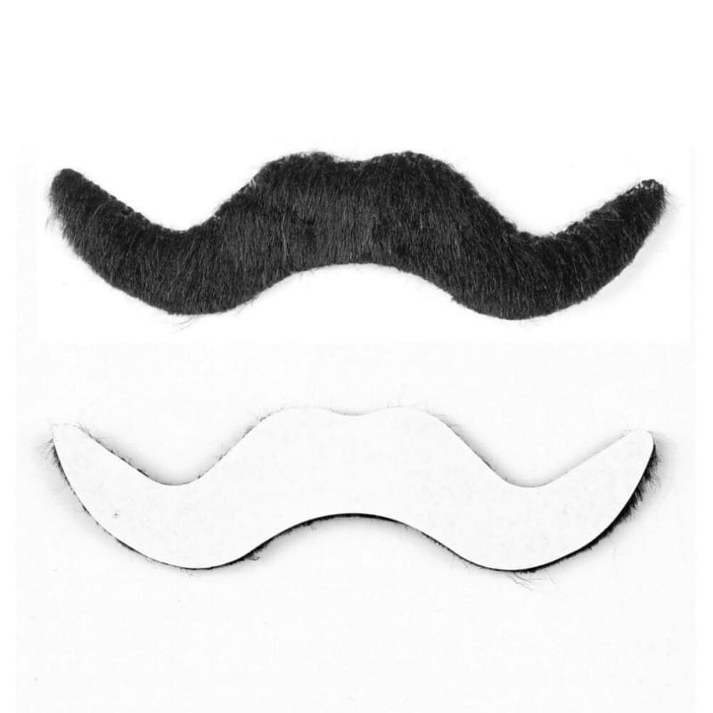 Mexican Fiesta Moustache Black Stick On - mexican moustache