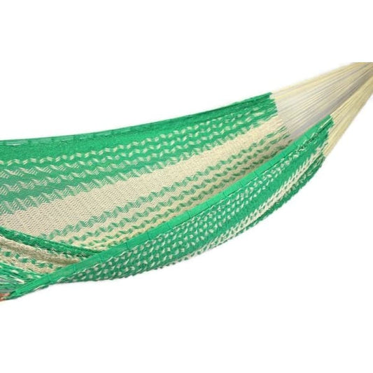 Mexican Hammock Traditional Cotton Light Green & White -