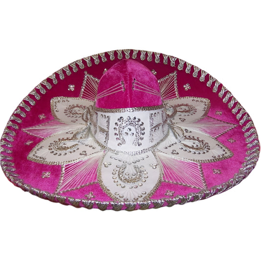 Mexican Mariachi Hat Sombrero Pink & Silver - Colours of Mexico
