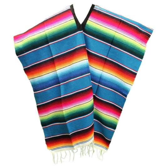 Mexican Poncho Saltillo Sky Blue - poncho