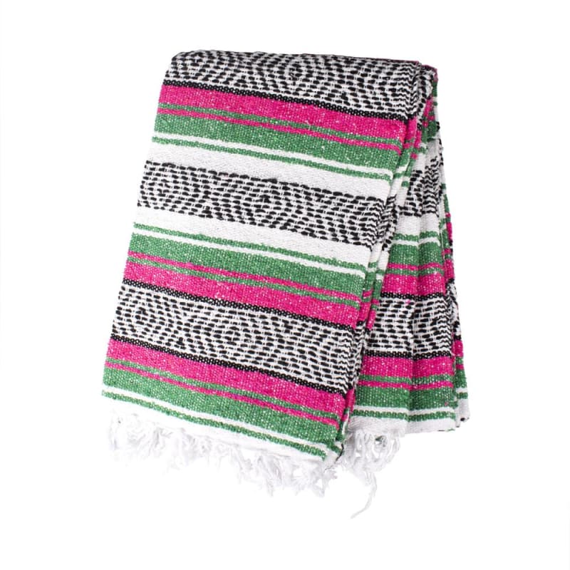 Mexican Western Yoga Falsa Blanket Green & Red - yoga