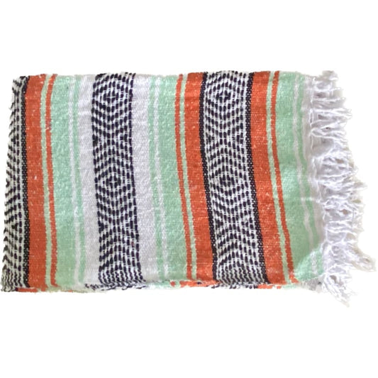 Mexican Western Yoga Falsa Blanket Orange & Mint - yoga