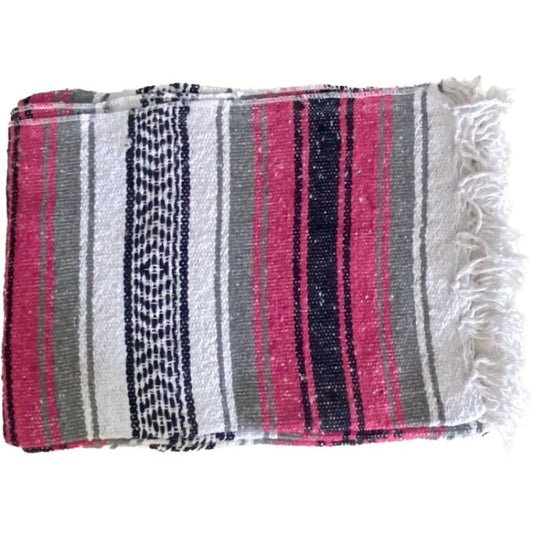 Mexican Western Yoga Falsa Blanket Pink and Grey - yoga