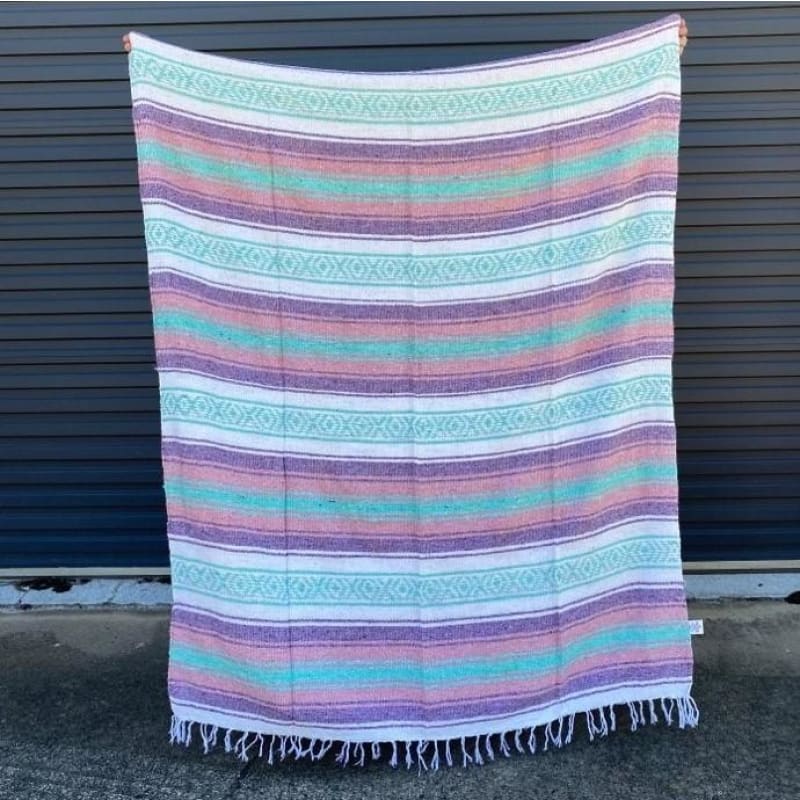 Mexican Western Yoga Falsa Blanket Purple Pink & Mint - yoga