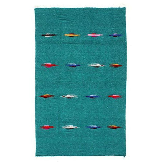 Mexican Yoga Rug: Thunderbird Green - Floor Rug