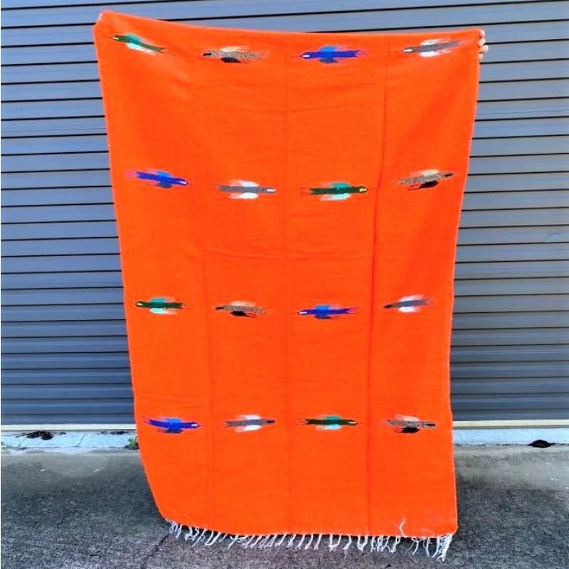 Mexican Yoga Rug: Thunderbird Orange - Floor Rug