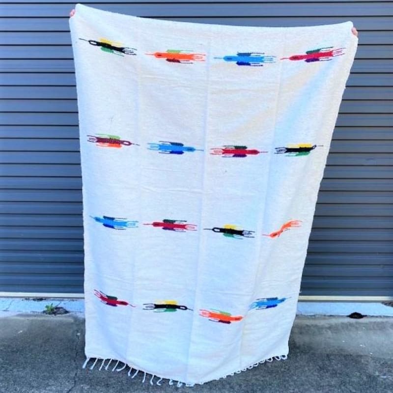 Mexican Yoga Rug: Thunderbird White - Floor Rug