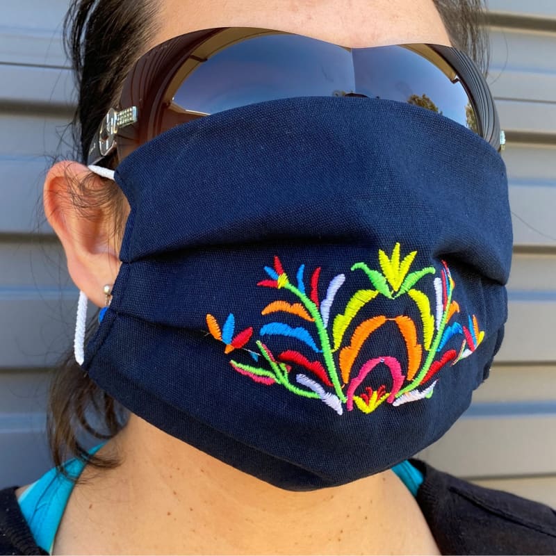 NEW: Embroided Reusable Mask - Made in Mexico - Dark Navy