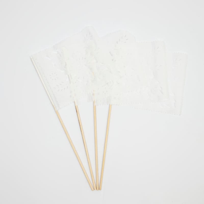 Papel Picado Banderitas (set of 4) Flags on a stick -