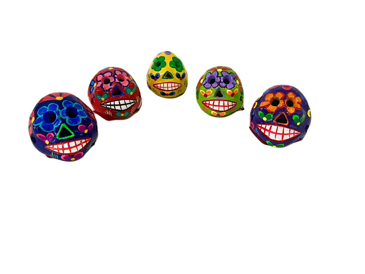 Hand-Painted Clay Skull | Unique Day of the Dead Decor