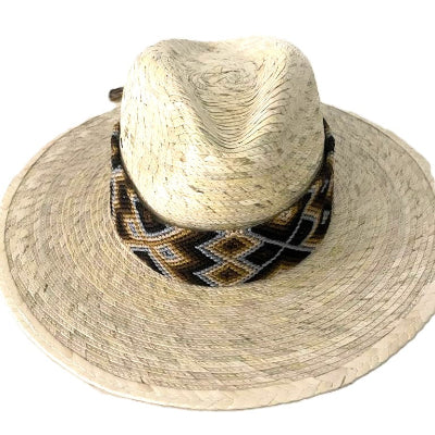 Mexican Sun Hat Toquilla Straw Wide Brim - Handwoven Hat Band
