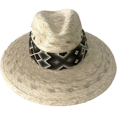 Mexican Sun Hat Toquilla Straw Wide Brim - Handwoven Hat Band