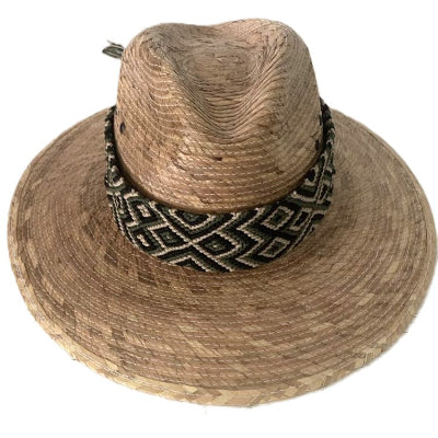 Mexican Sun Hat Toquilla Straw Wide Brim - Handwoven Hat Band