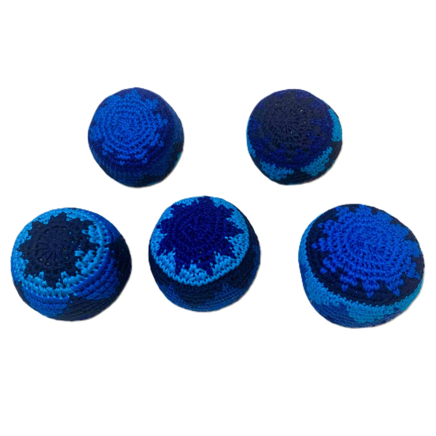 Hacky Sacks - Juggling Balls: Two Tone Blue ZigZag
