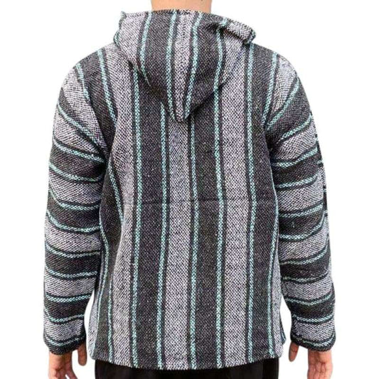 Baja Hooded Jacket: Aqua Green & Grey - Baja Hoodie