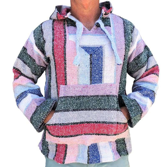Baja Hooded Jacket: Red Pink Baby Blue - Baja Hoodie