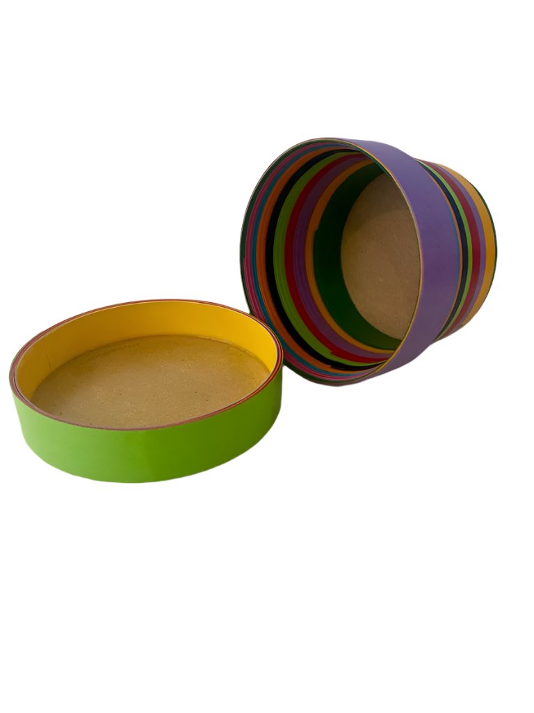 Handcrafted Artisanal Paper (Streamers) Box with Lid - Made in Mexico