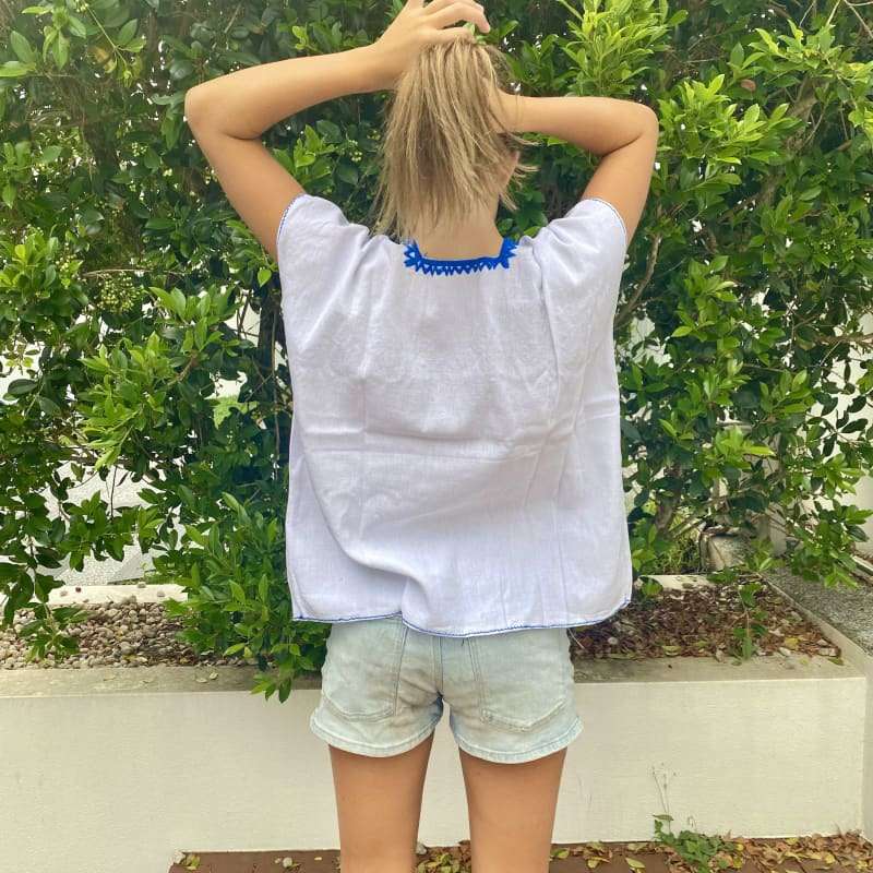 Gorgeous Mexican Embroidered Huipil Maya Top Organic Cotton