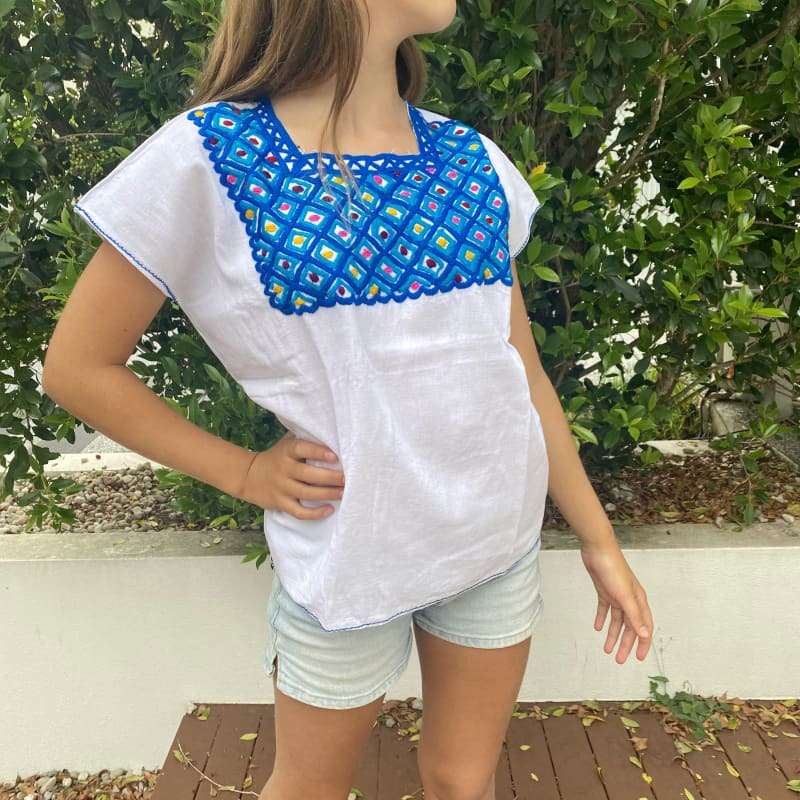 Gorgeous Mexican Embroidered Huipil Maya Top Organic Cotton