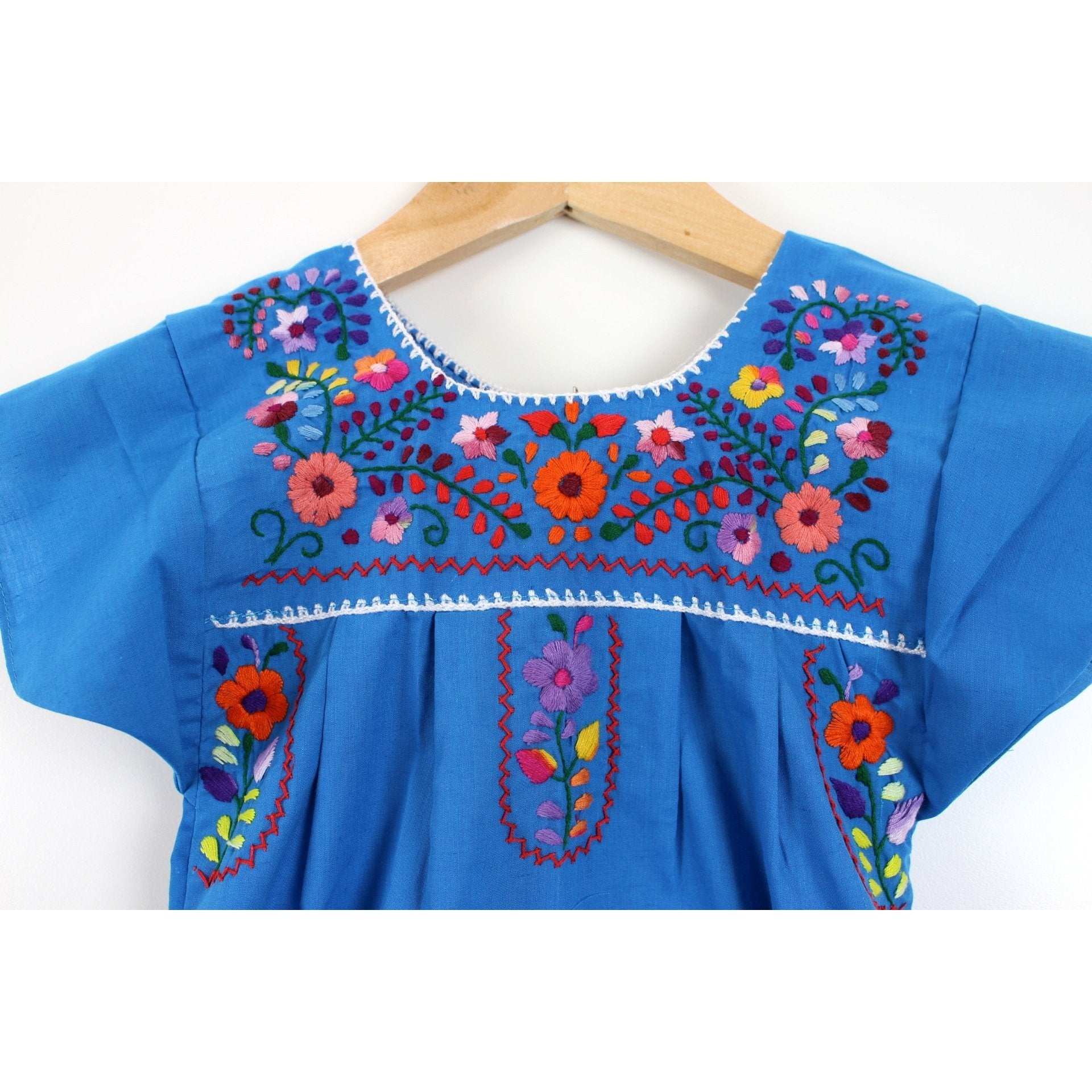 Kids: Mexican Bohemian Dress Blue - Colours of Mexico
