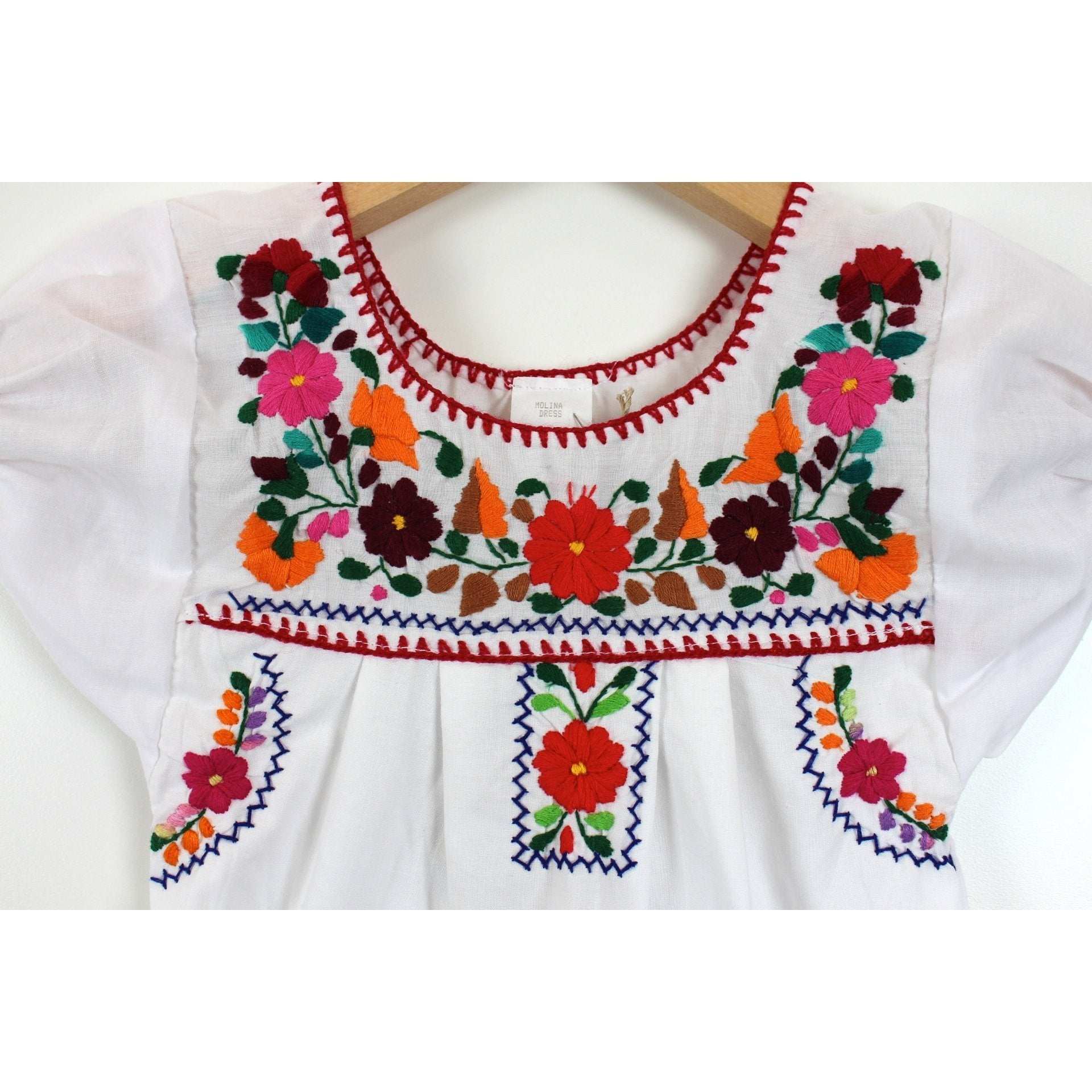 Kids: Mexican Bohemian Dress White - Colours of Mexico