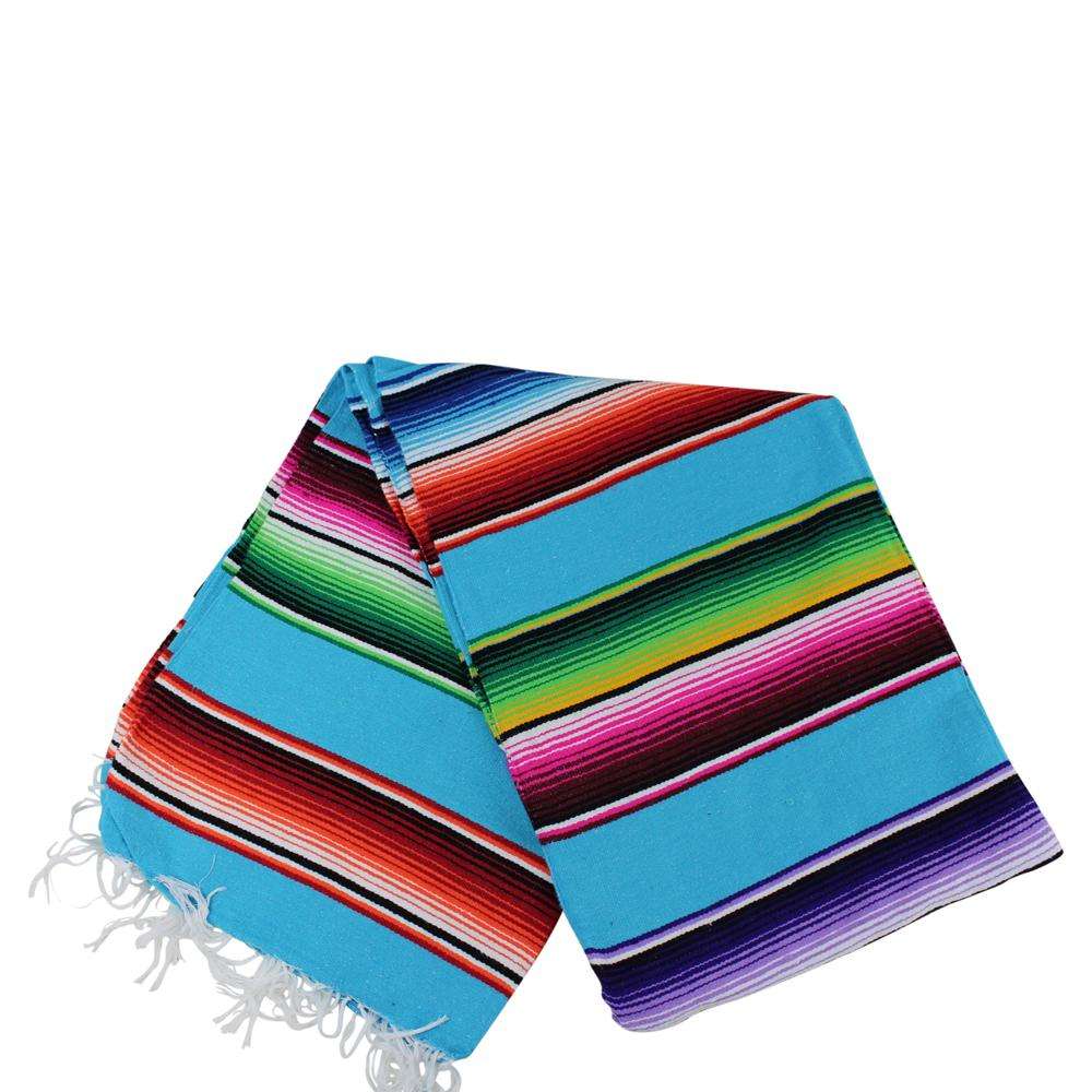 Light Blue Mexican Sarape Blanket - Colours of Mexico