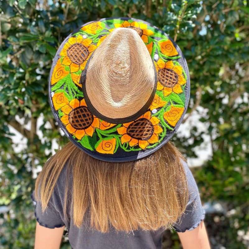 Mexican Artisanal Hat Embroidered Floral Fedora Style - Sun 