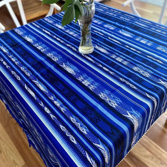 Otavalo Inca Tablecloth - Blue - 1.60 m x 1.20 m -