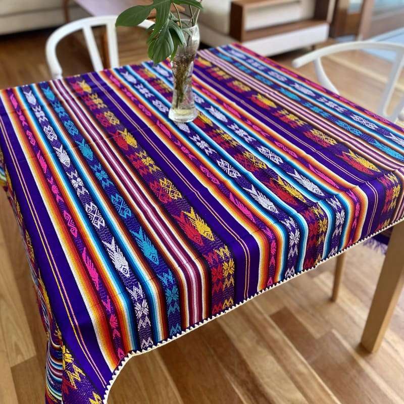 Otavalo Inca Tablecloth - Blue Multicoloured - 1.60 m x 1.20