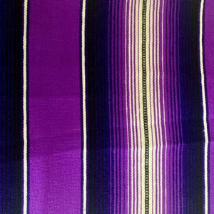 Two Tone Purple Mexican Sarape Blanket - sarape