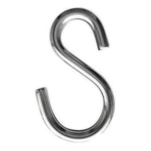 8 mm Stainless steel wide S-hooks - Sold by the pair - 
