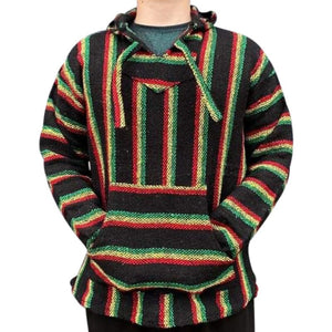 Baja Hooded Jacket: Rasta: Red green yellow - Baja Hoodie