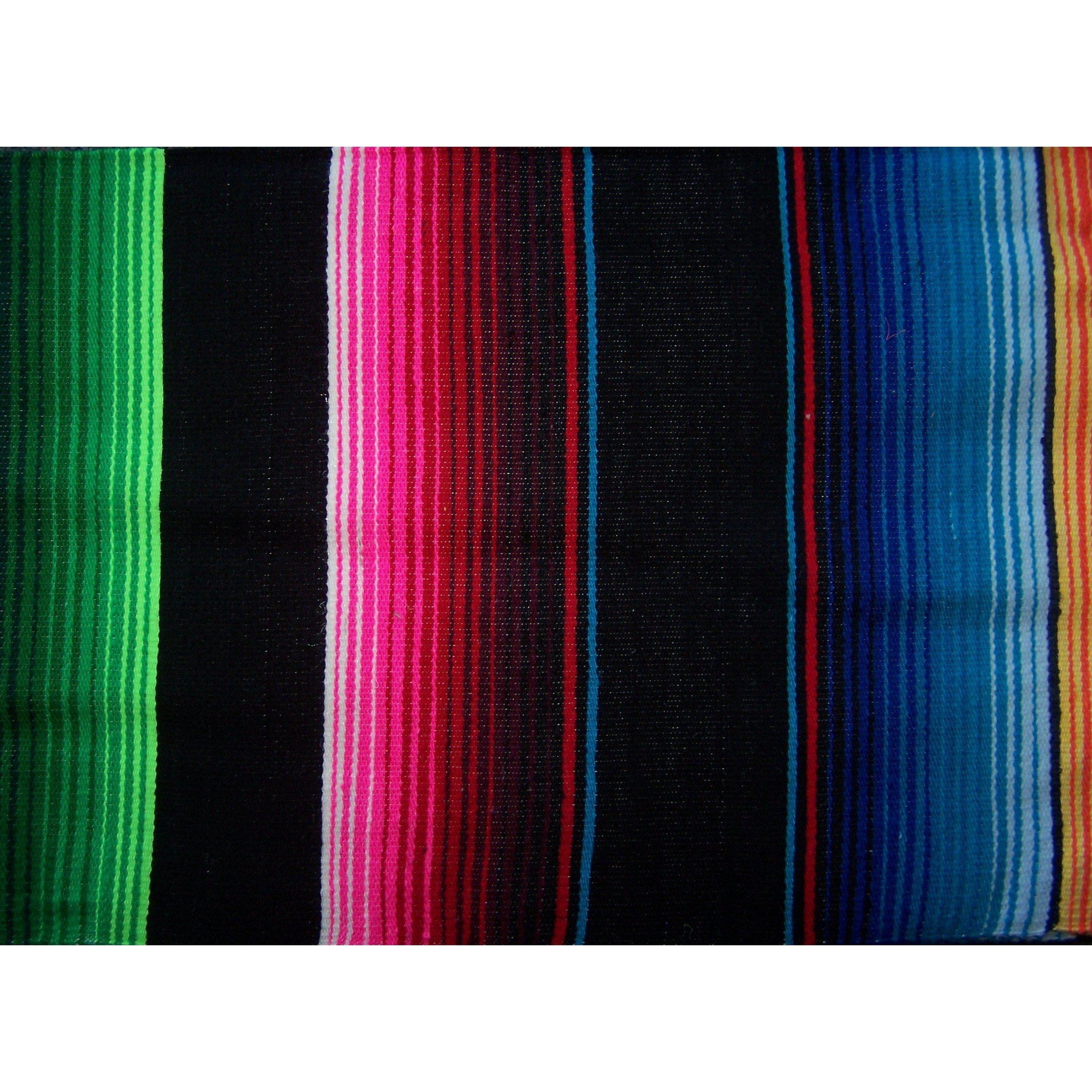 Black Mexican Sarape Blanket - Colours of Mexico