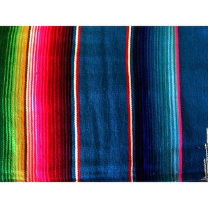 Dark Blue Mexican Sarape Blanket - Colours of Mexico
