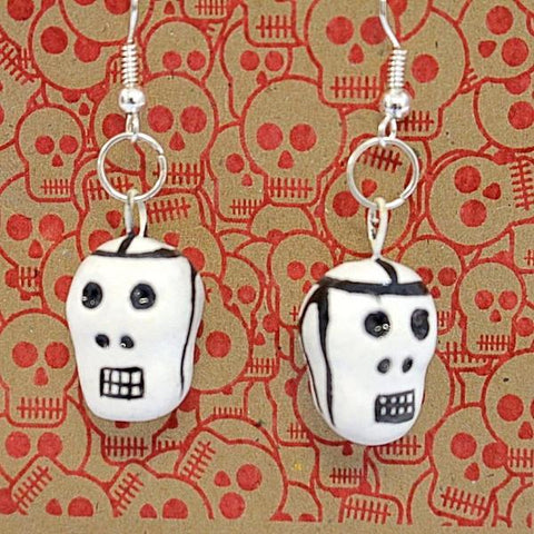 Day of the Dead Ceramic Skull Earrings - Colours of Mexico