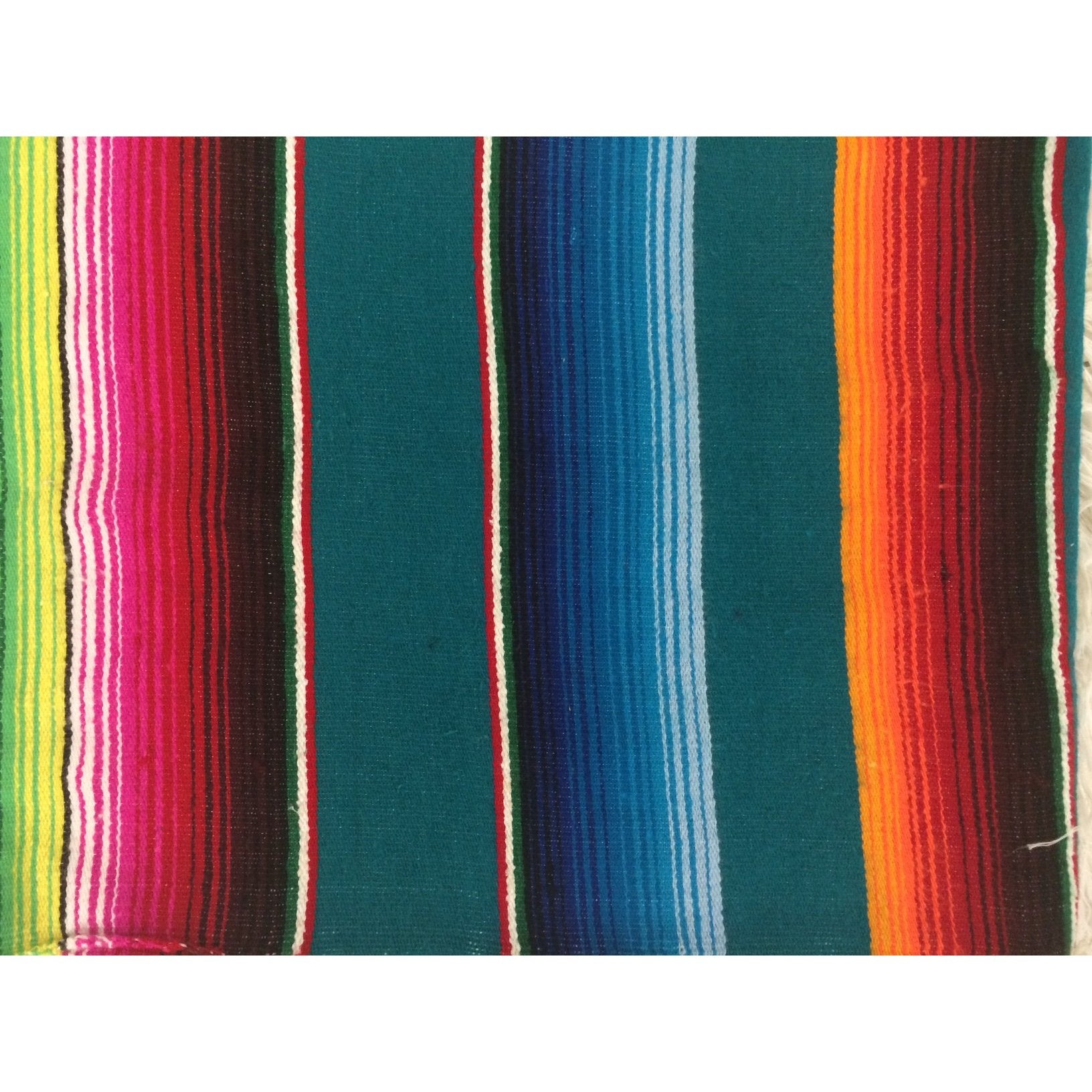 Emerald Green Mexican Sarape Blanket - Colours of Mexico