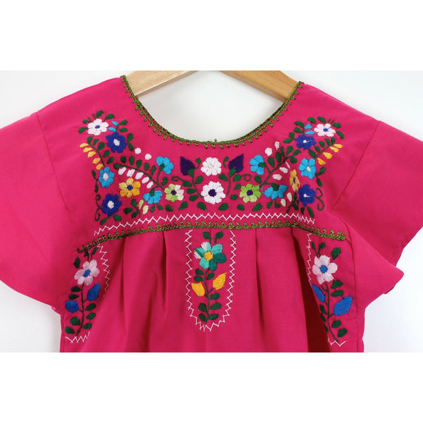 Kids: Mexican Bohemian Dress Pink - Colours of Mexico