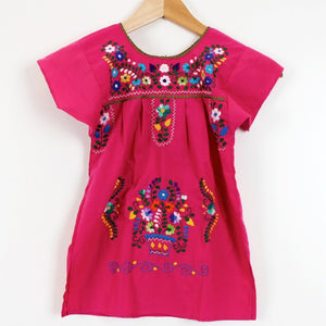 Kids: Mexican Bohemian Dress Pink - Colours of Mexico