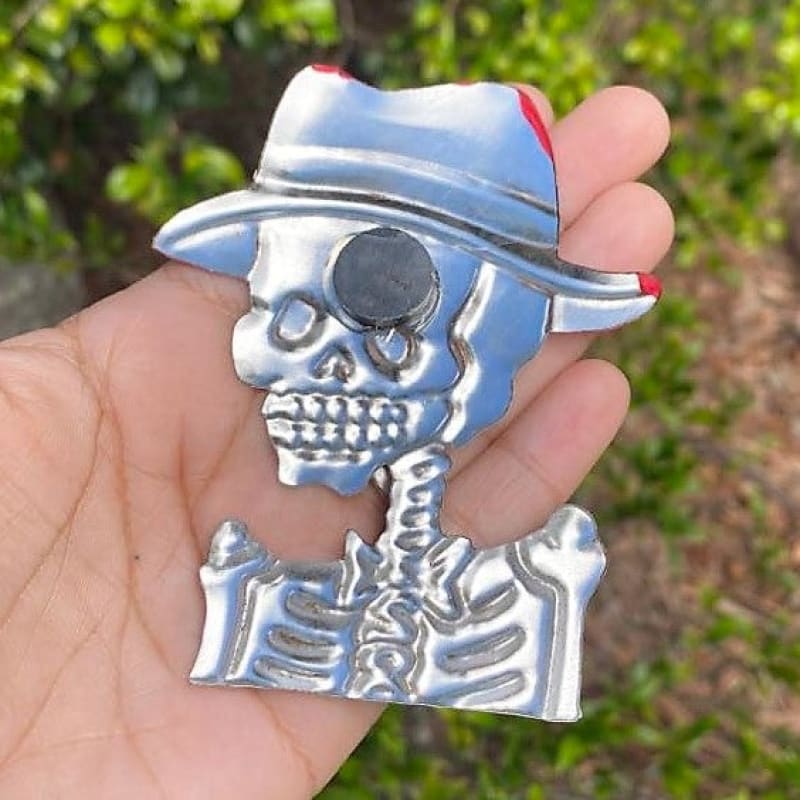La Catrina Tin Kitsch Artwork with Magnet Hand painted - Tin